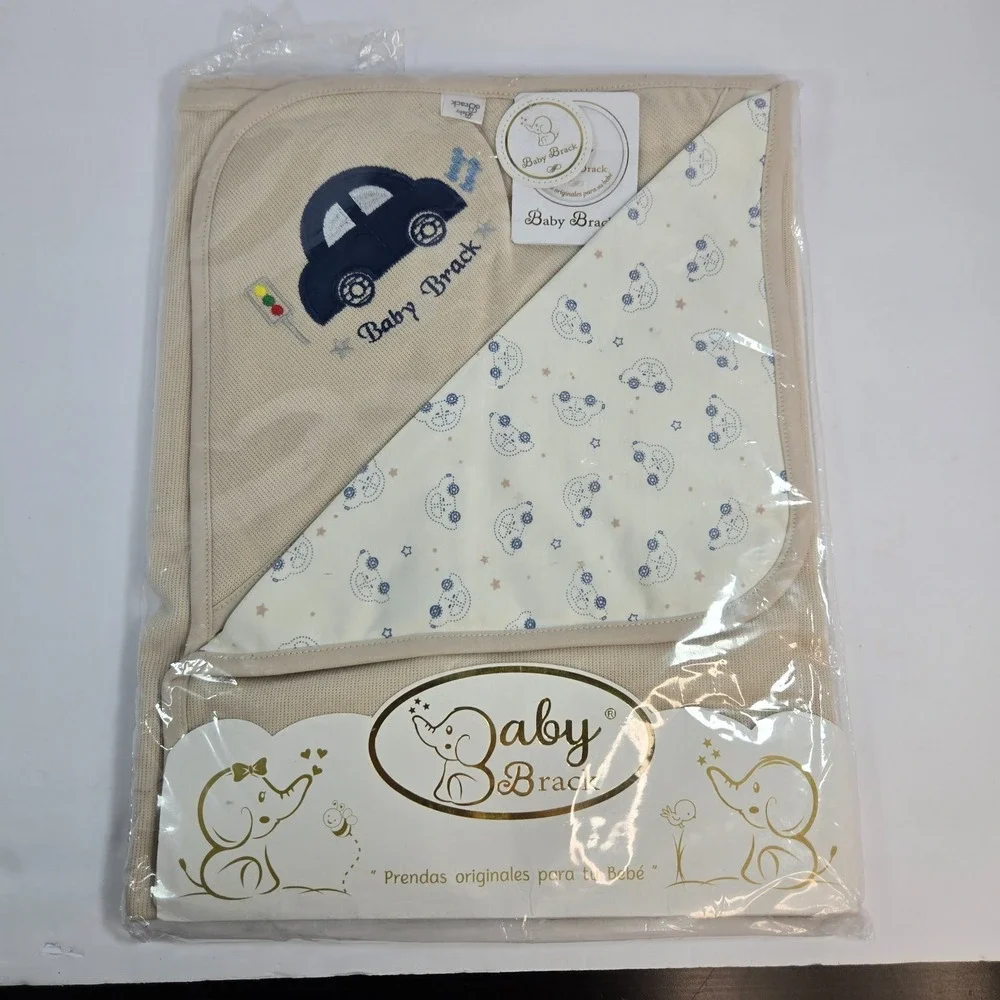 Baby Brack Baby Towel & Hooded Blanket Gift Set Blue Cotton New Sealed